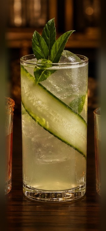 Kerala Garden cocktail with cucumber and fresh herbs