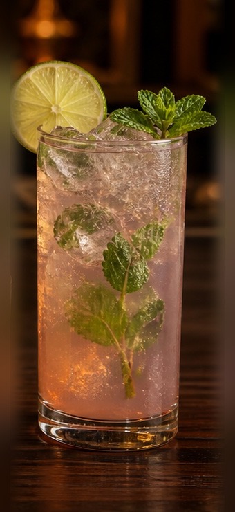 Rose and Lime Cooler with fresh mint