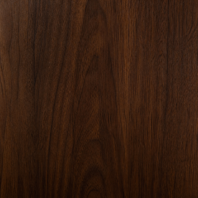 Rich walnut millwork with a satin finish